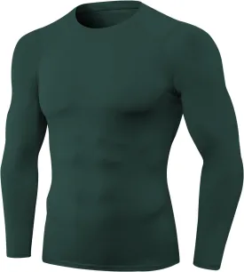 1/3 Pack Men's Compression Shirts Long Sleeve Athletic Workout Base Layer Quick Dry Fit Basketball Football Tops Undershirts