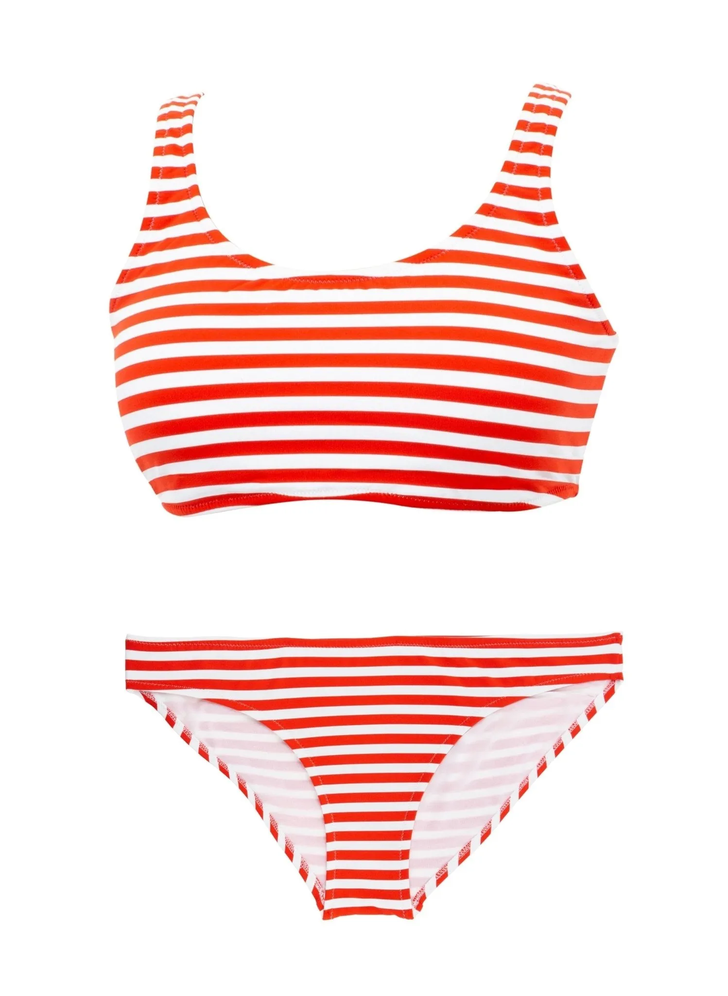 Alba Red Striped Bikini Set Maternity Swimsuit