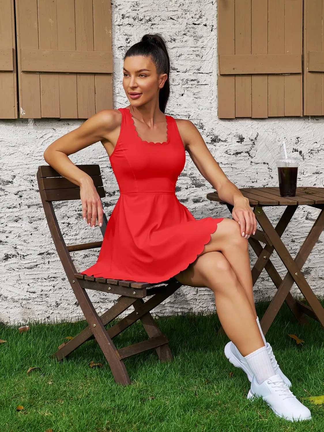 ATTRACO Women Tennis Dress with Shorts Workout Golf Skirts with Pockets Athletic Dresses