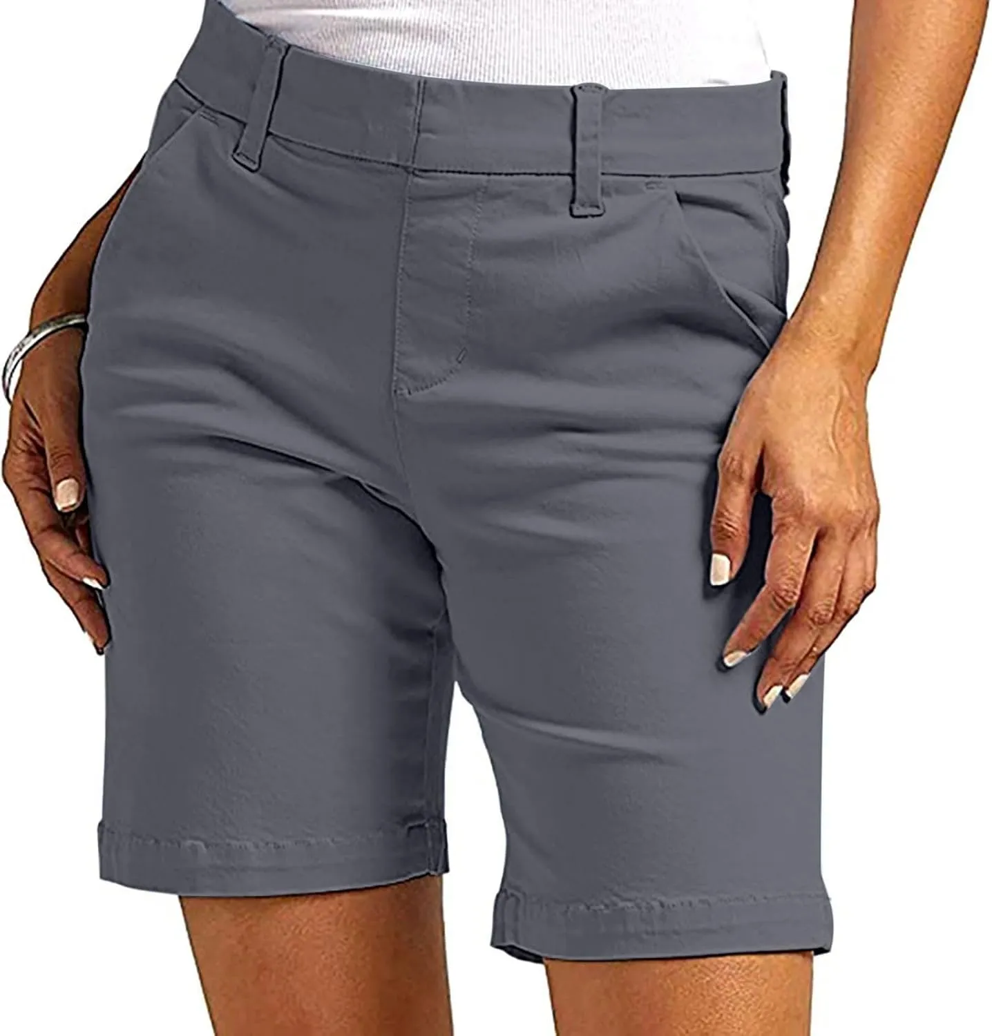 Bermuda Shorts for Women Trendy Loose Casual Summer High Waisted Chino Shorts Straight Leg Hiking Vacation Outfits