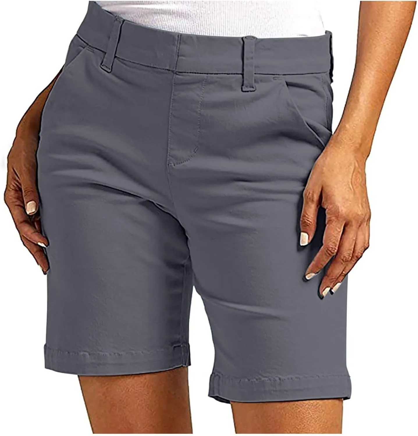 Bermuda Shorts for Women Trendy Loose Casual Summer High Waisted Chino Shorts Straight Leg Hiking Vacation Outfits