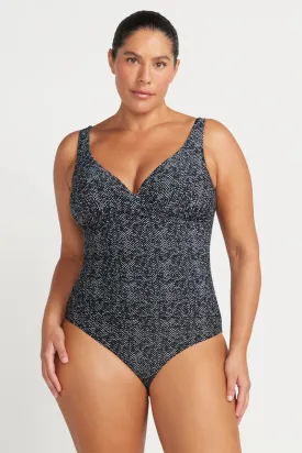 BLACK ZIG ZAG DELACROIX MULTI CUP ONE PIECE SWIMSUIT