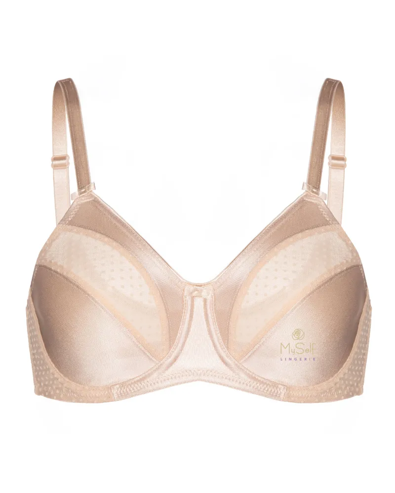 BR200 Dot Mesh 2 Part Cup Minimizer Bra