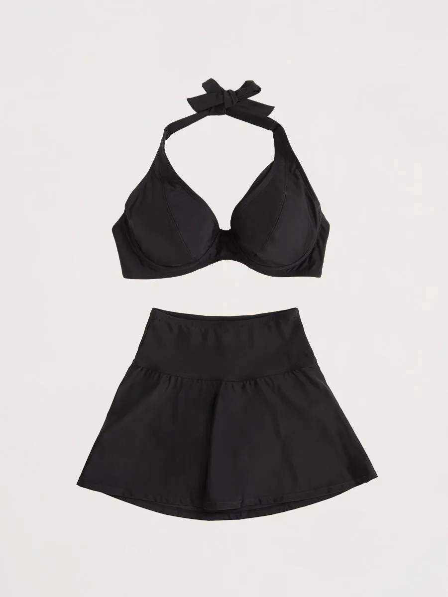 Bundle Shapermint Essentials - 1 Halter Bikini Top   1 Swim Skirt