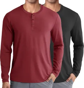 COOFANDY Men's Henley Shirts Long Sleeve Fashion Casual Tee Basic Lightweight T-Shirt