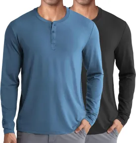 COOFANDY Men's Henley Shirts Long Sleeve Fashion Casual Tee Basic Lightweight T-Shirt