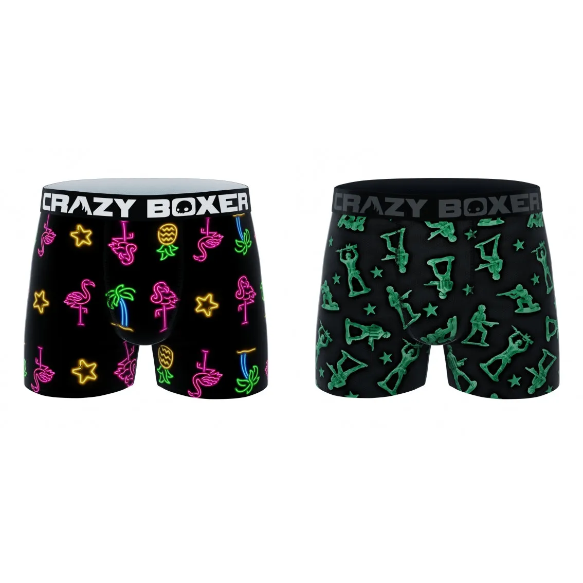 CRAZYBOXER All Star Army Flamingo Men's Boxer Briefs (2 pack)