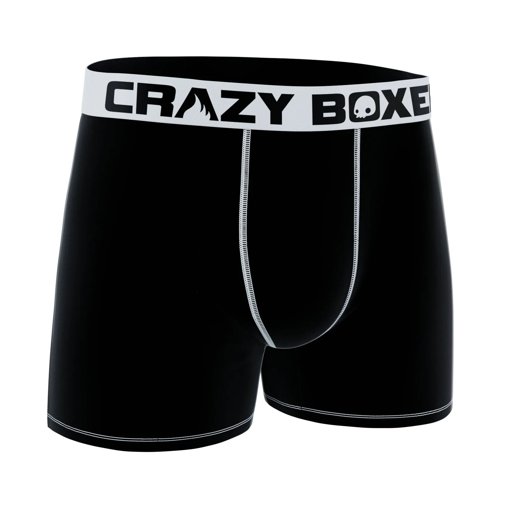 CRAZYBOXER Men's Plain Black Boxer Briefs
