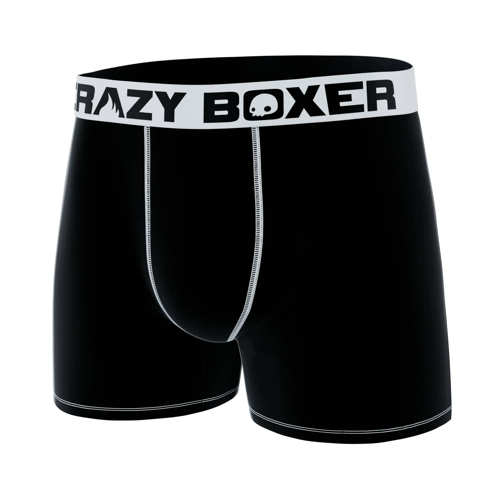 CRAZYBOXER Men's Plain Black Boxer Briefs