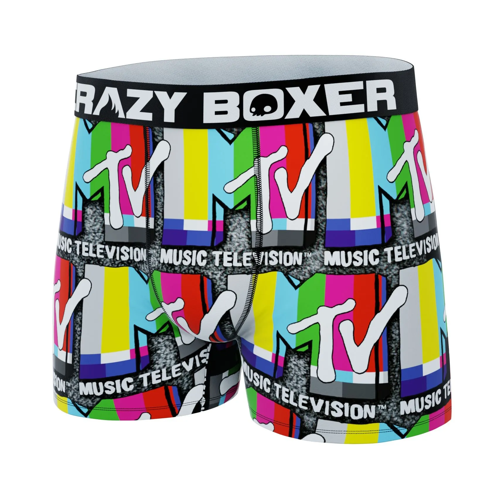CRAZYBOXER Mtv Colored Logo Men's Boxer Briefs (Creative Packaging)