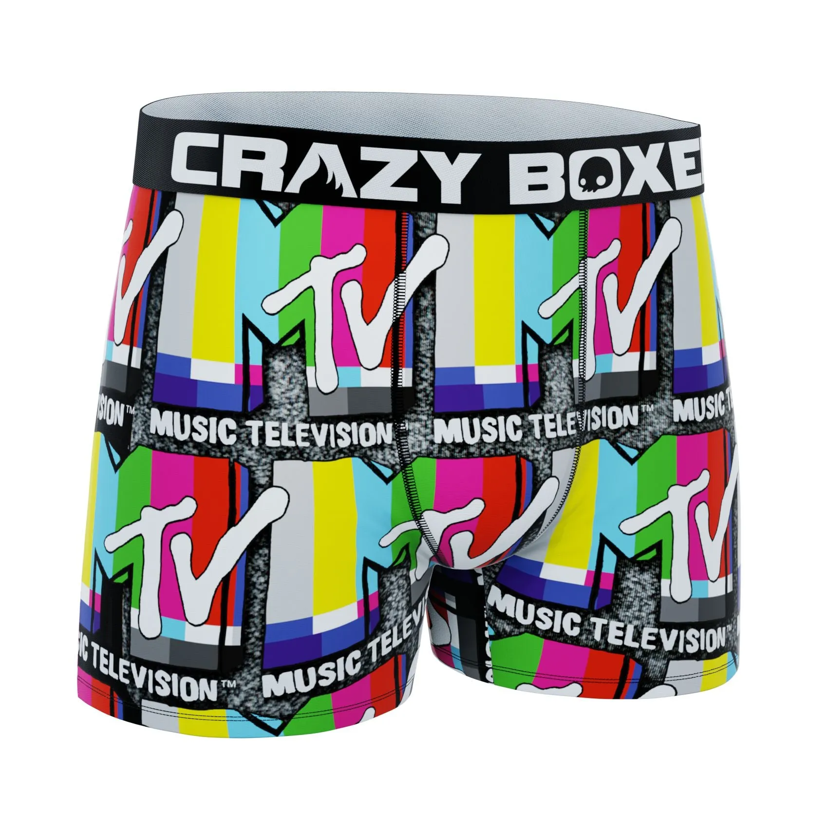 CRAZYBOXER Mtv Colored Logo Men's Boxer Briefs (Creative Packaging)