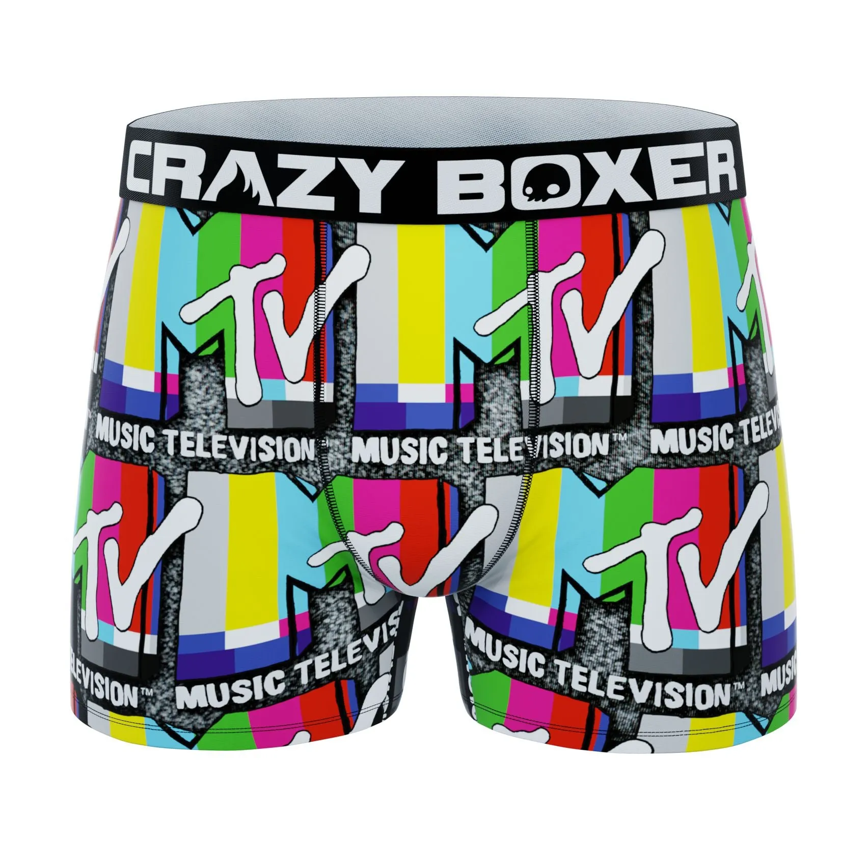CRAZYBOXER Mtv Colored Logo Men's Boxer Briefs (Creative Packaging)
