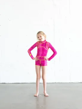 GIRL'S SHORT SWIMSUIT - IN THE PINK