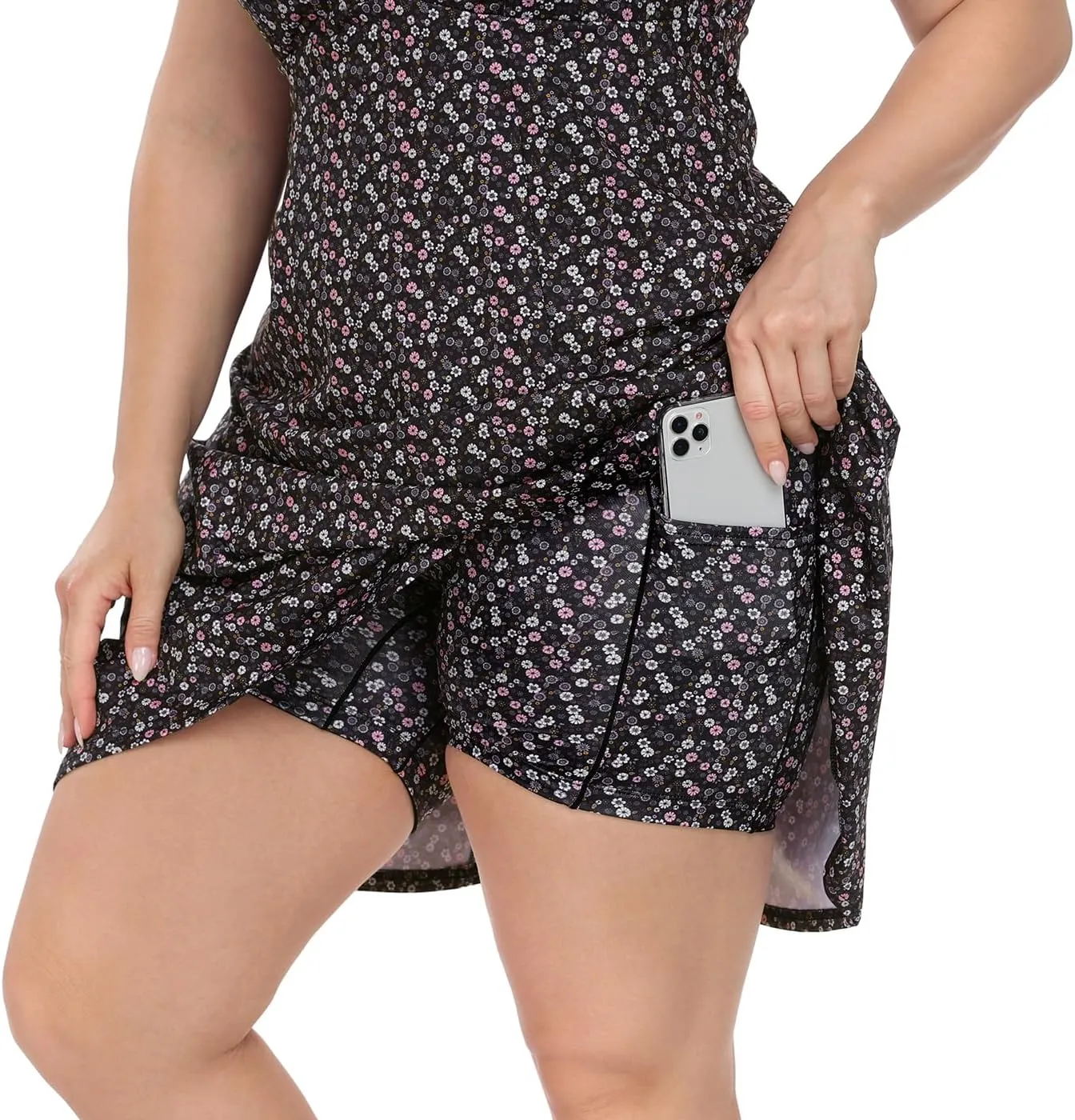 HDE Womens Plus Size Tennis Athletic Workout Dress with Built-in Shorts & Bra