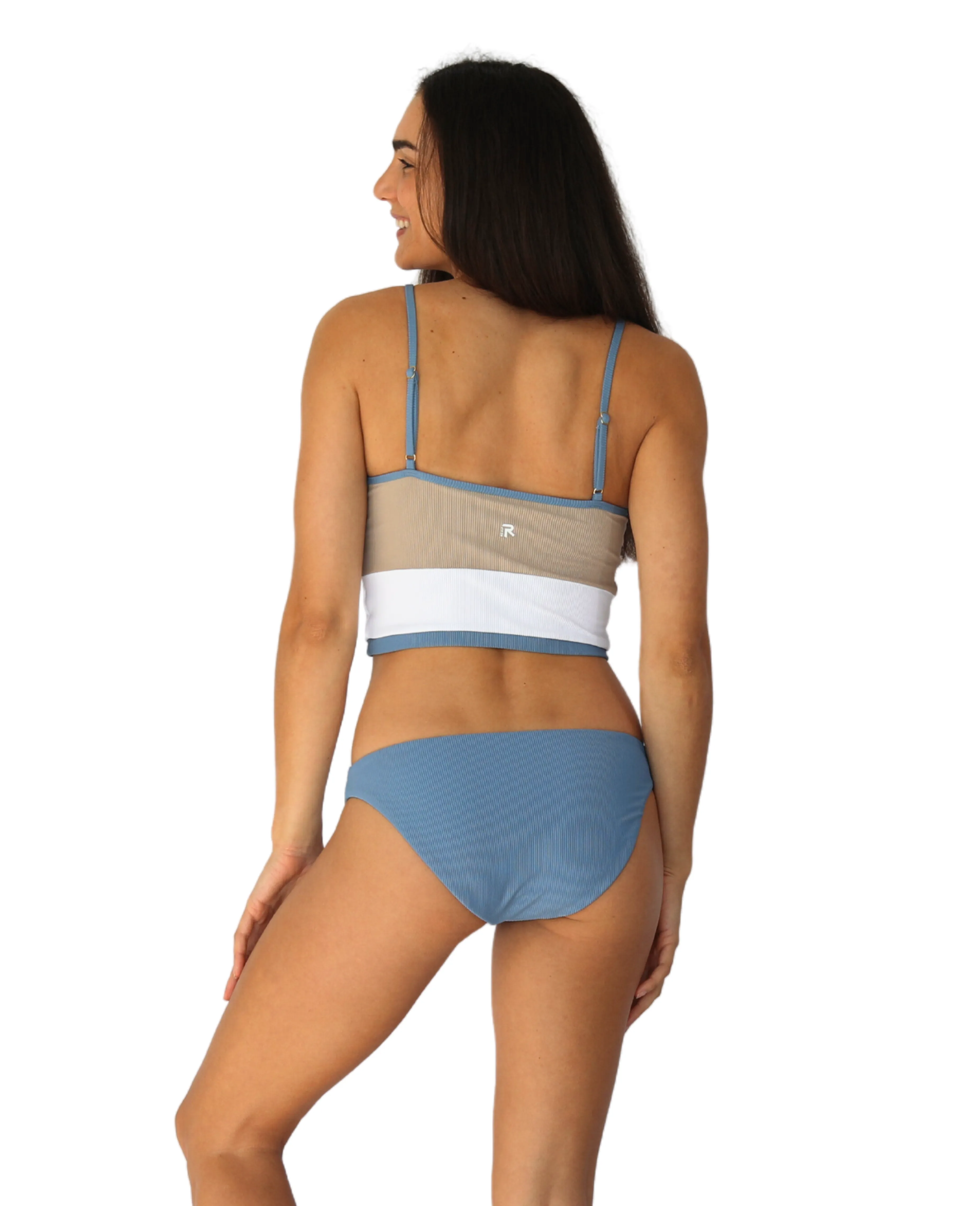 Jessie Hybrid Top - Stormy/Sand Colorblock