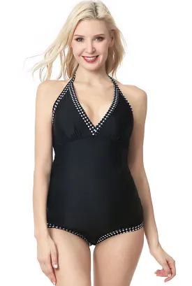 Kimi   Kai Maternity "Macie" UPF 50  Maternity Halter One Piece Swimsuit