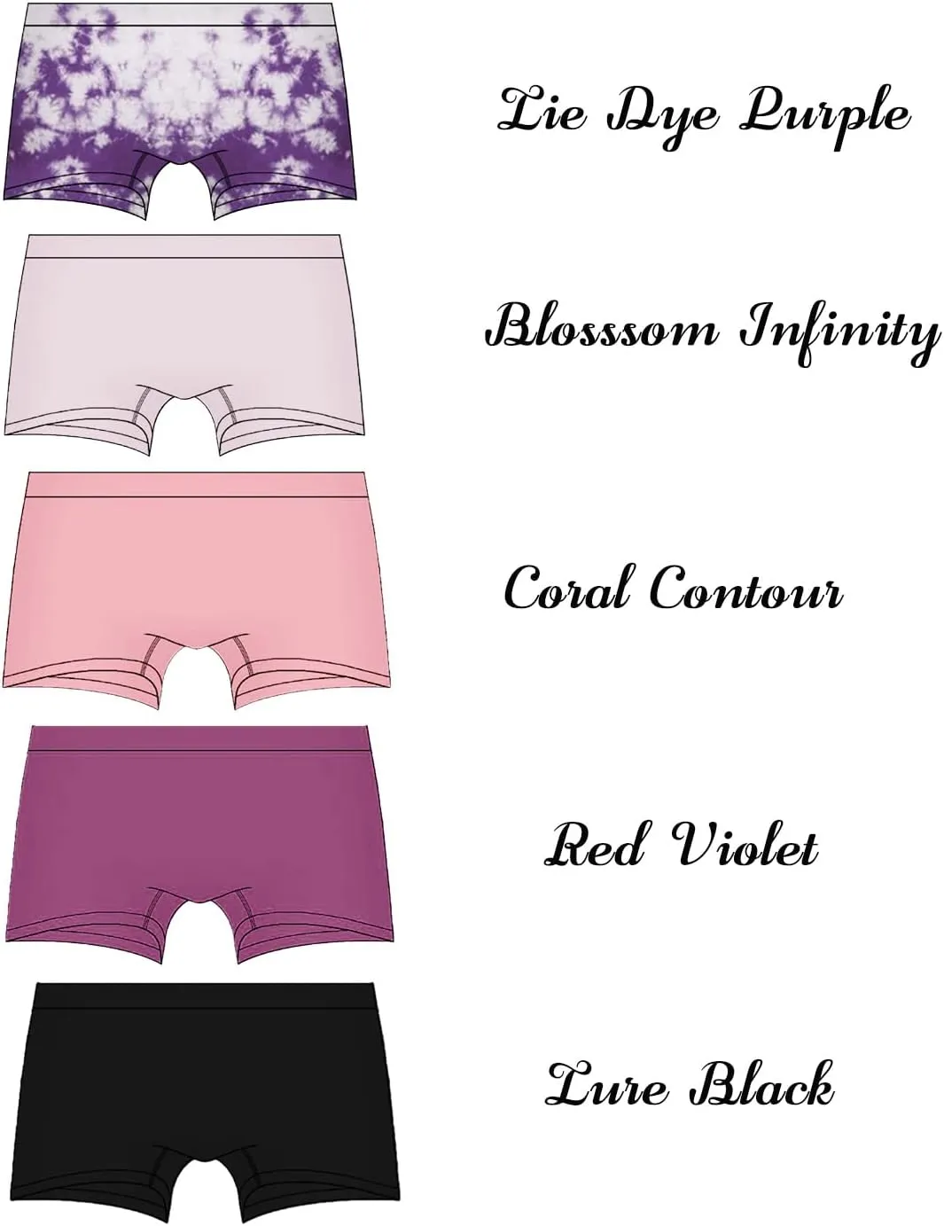 LALESTE Women's Boyshort Underwear Full Coverage Seamless Panties Soft Stretch Boxer Briefs 5 Packs
