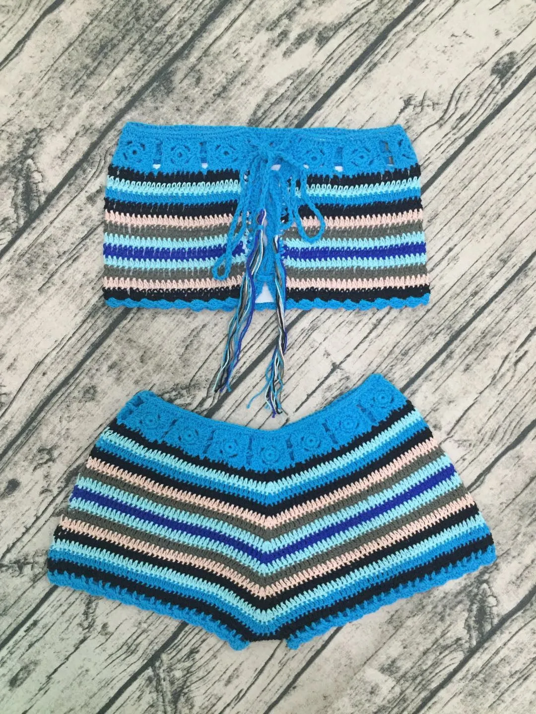 Leisure Knitted Bandeau Bikini Swimwear