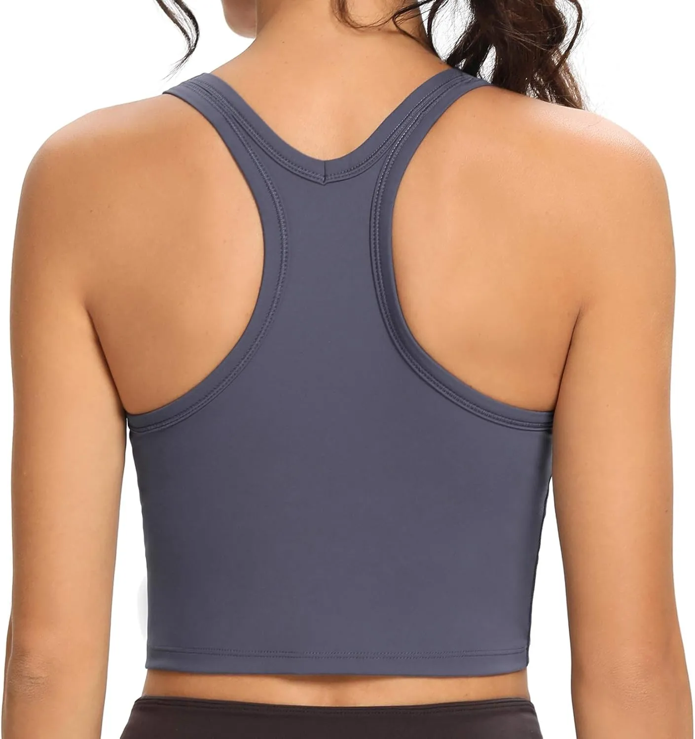 Lemedy Women Racerback Sports Bra Removable Padded Workout Yoga Crop Tank Top