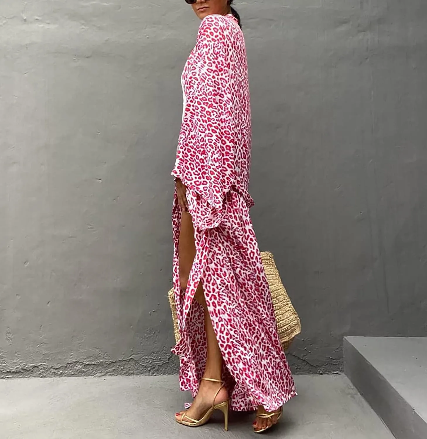 MEILING Women's Bikini Bathing Suit Cover Up Swimwear Open Front Kimono Jacket Cardigan Long Robe Dress