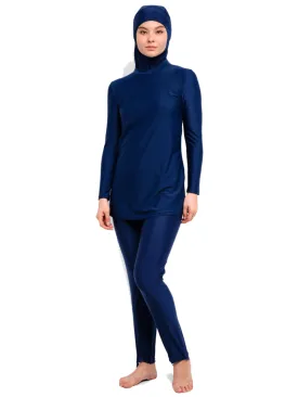 Modernly Modest Melur Muslimah Swimwear Set Navy Blue (Plus Size Available)