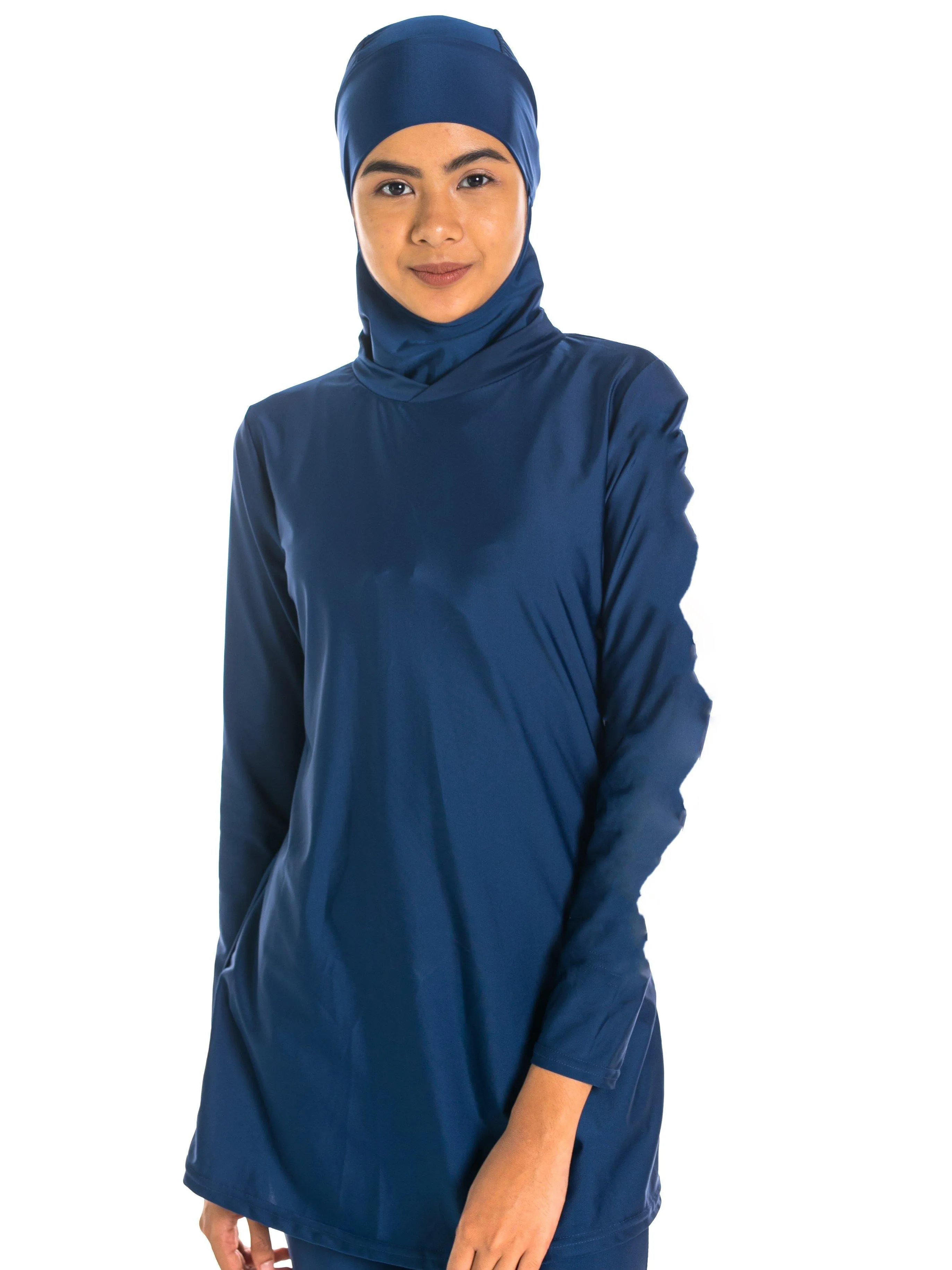 Modernly Modest Saloma Muslimah Swimwear Set Navy Blue (Plus Size Available)