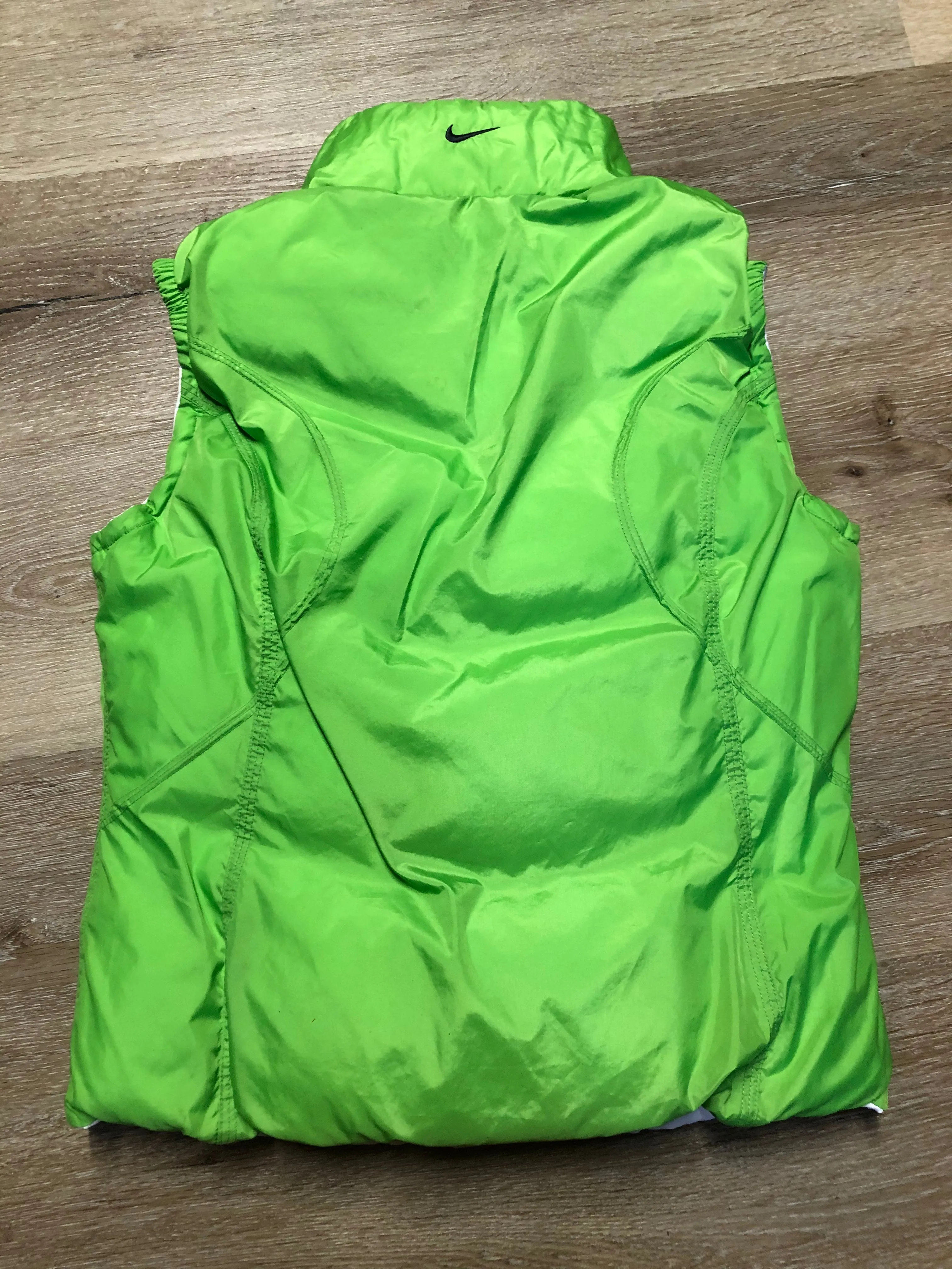 Nike White/ Green Reversible Down Filled Vest SOLD