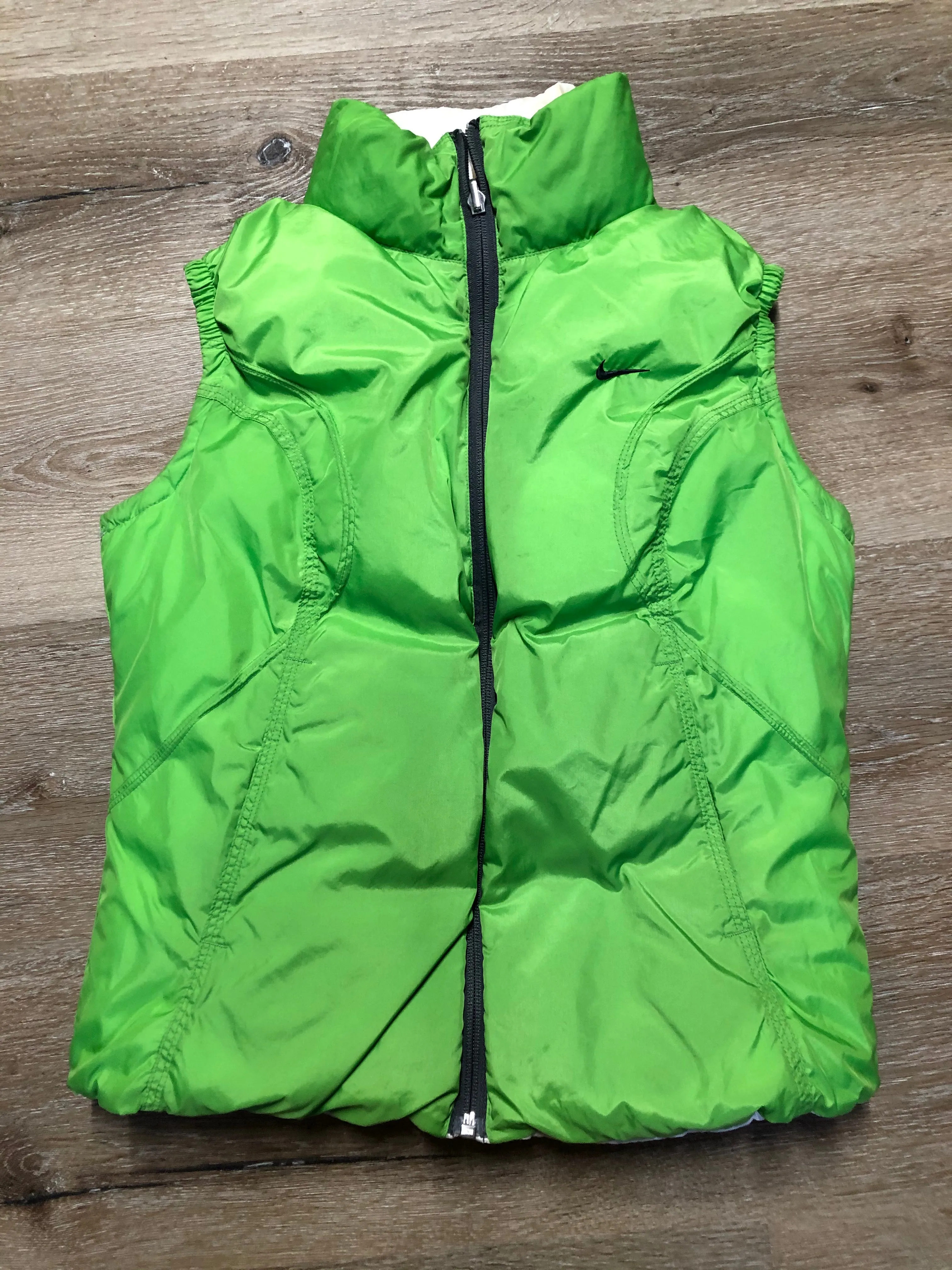 Nike White/ Green Reversible Down Filled Vest SOLD