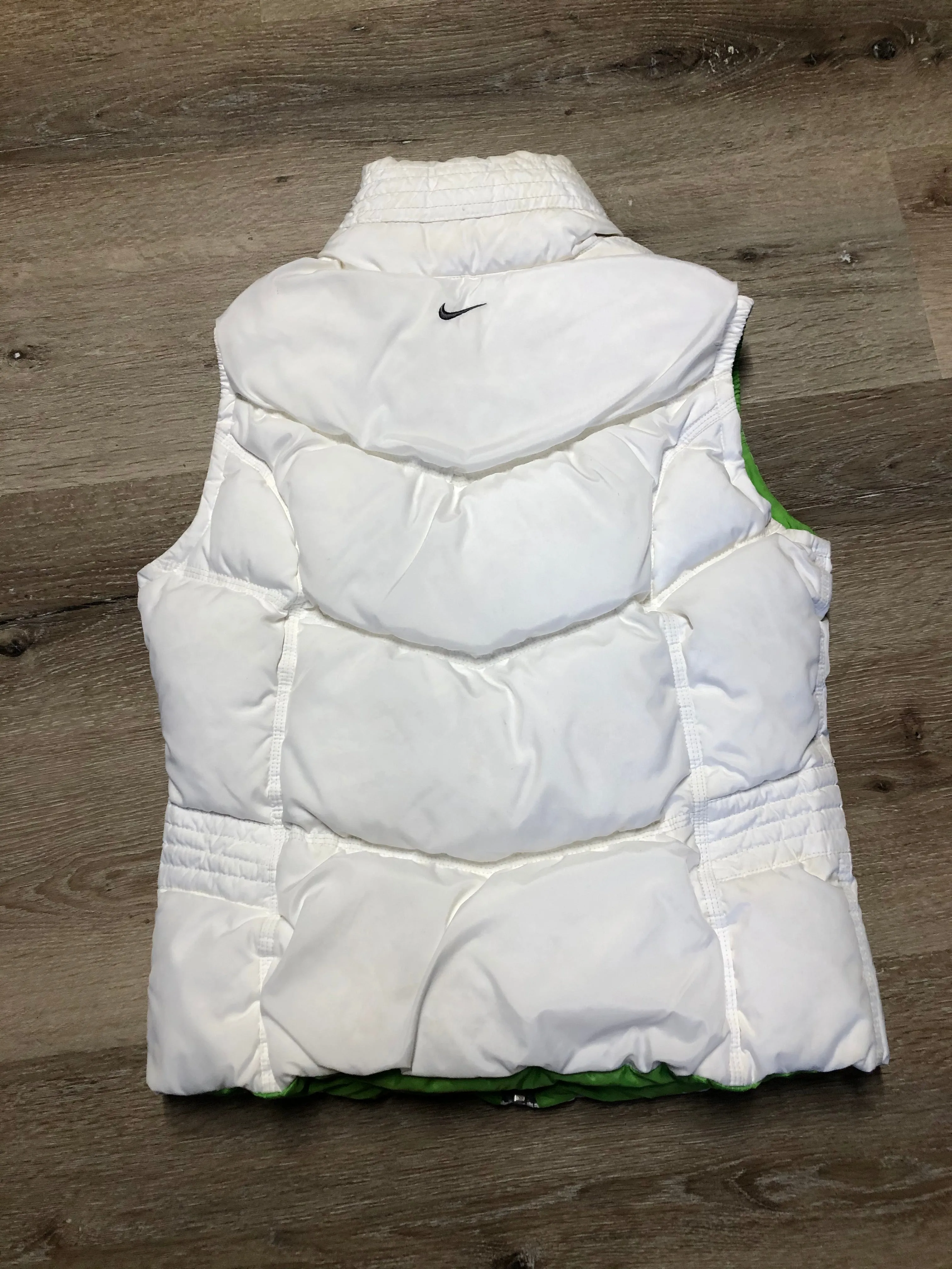Nike White/ Green Reversible Down Filled Vest SOLD