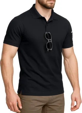 NY Threads Mens Polo Shirt Short Sleeves Quick Dry Performance Tactical Pique Jersey Golf Shirt