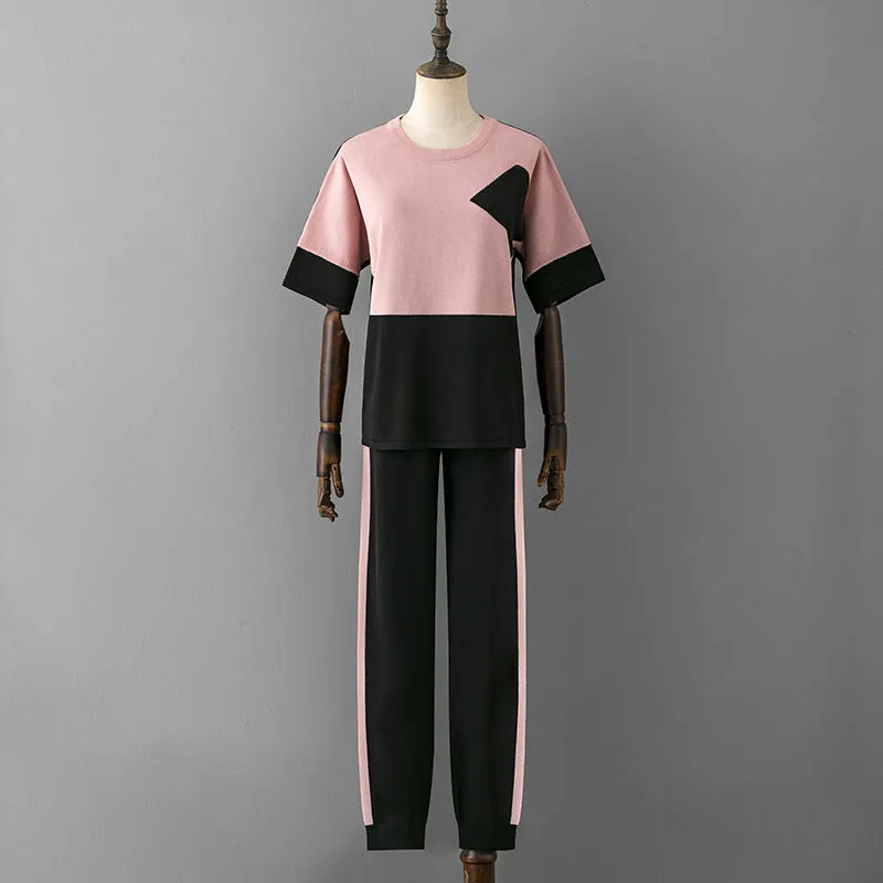 Pink Viscose Short Sleeved Pajama Set