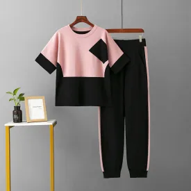 Pink Viscose Short Sleeved Pajama Set