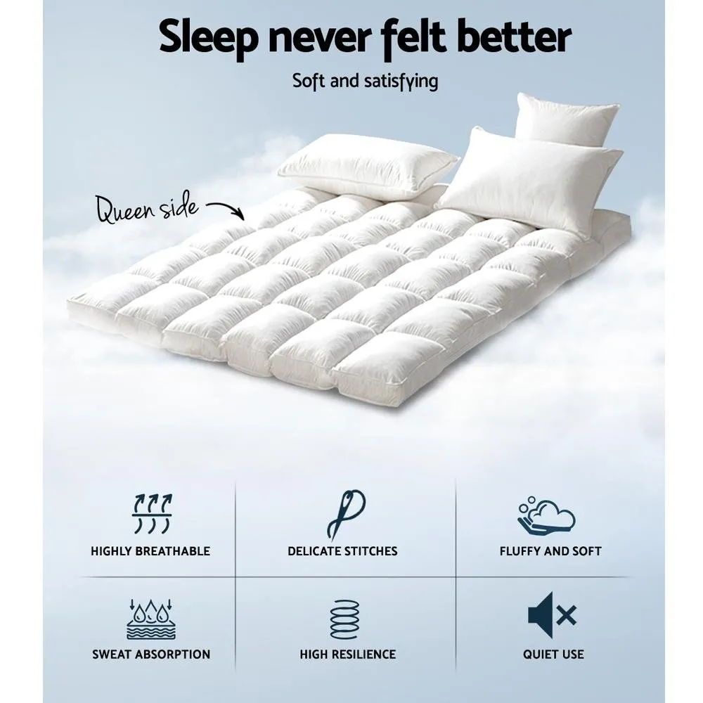 Queen Premium Package | Henley LED Storage Queen Bed Frame Black, Luna Series Euro Top Mattress (Medium Firm) & Bamboo Mattress Topper!