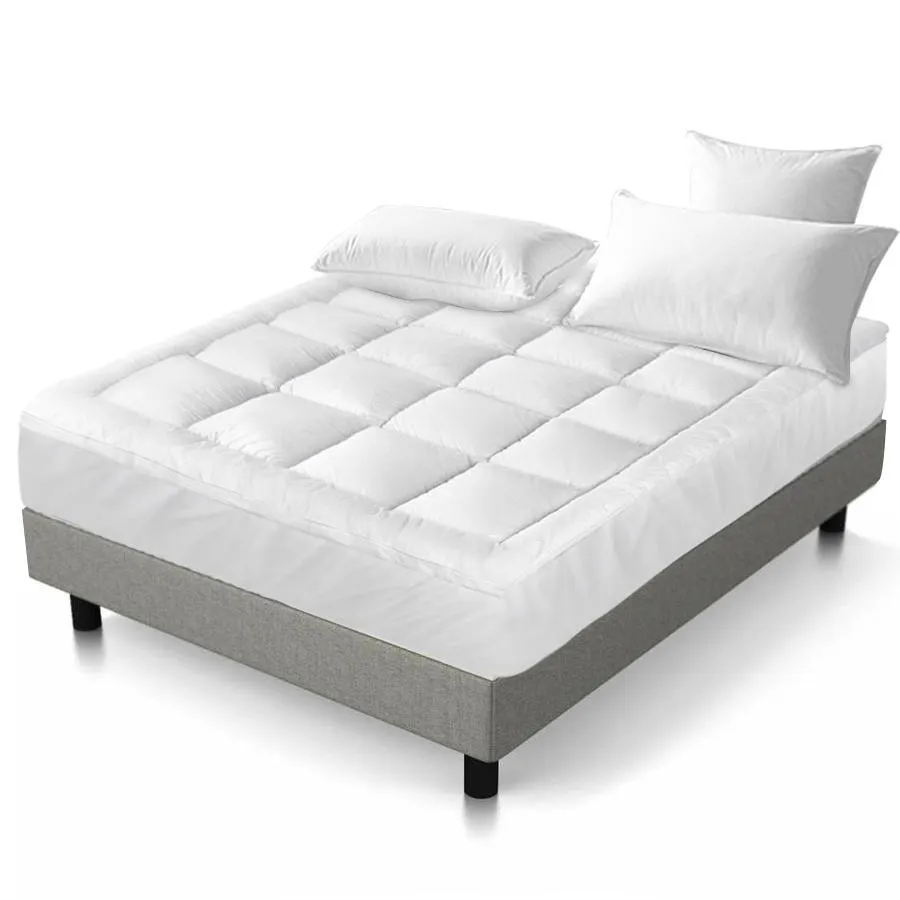 Queen Premium Package | Henley LED Storage Queen Bed Frame Black, Luna Series Euro Top Mattress (Medium Firm) & Bamboo Mattress Topper!
