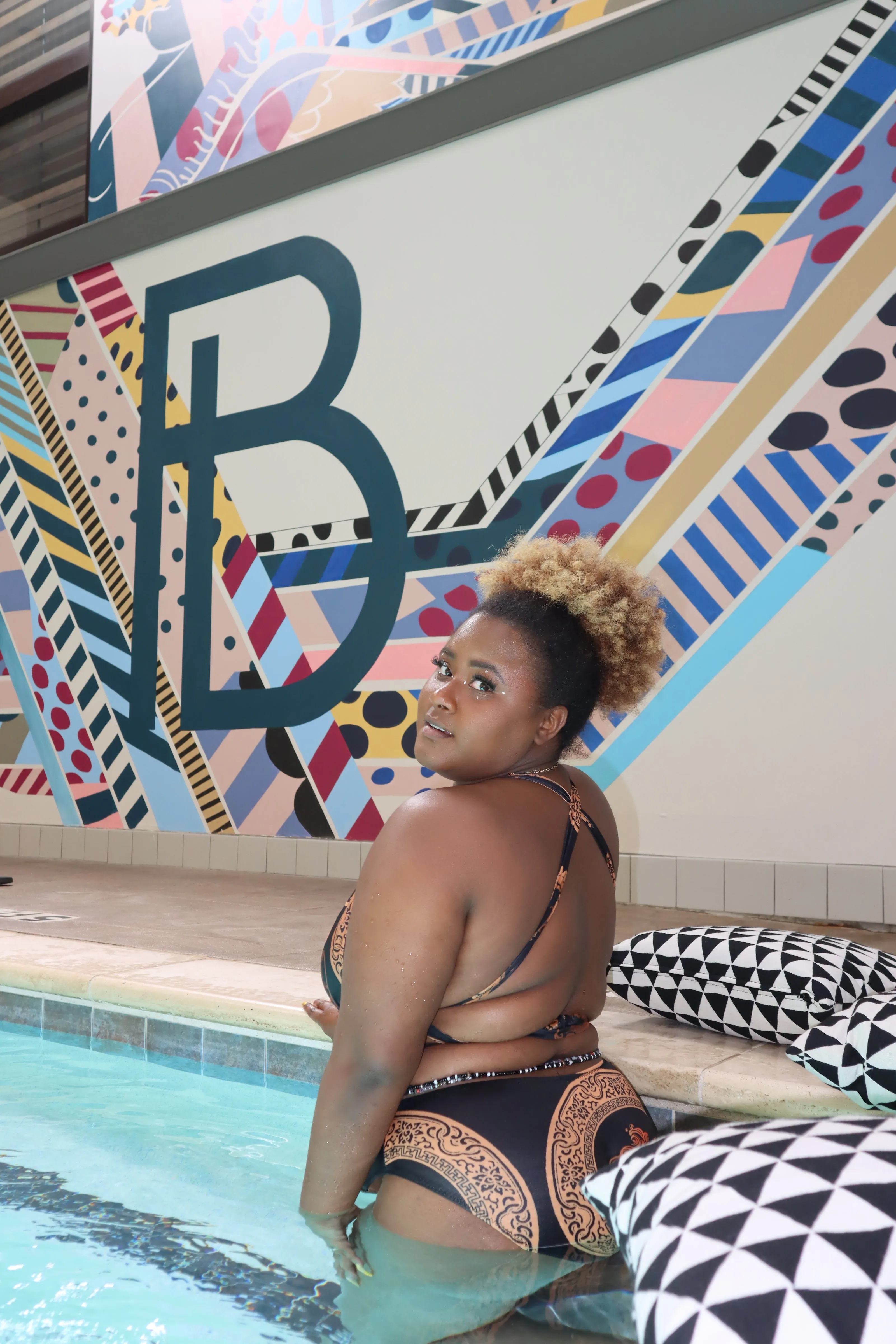 Rich Auntie Vibes Deep V Swimsuit and Kimono