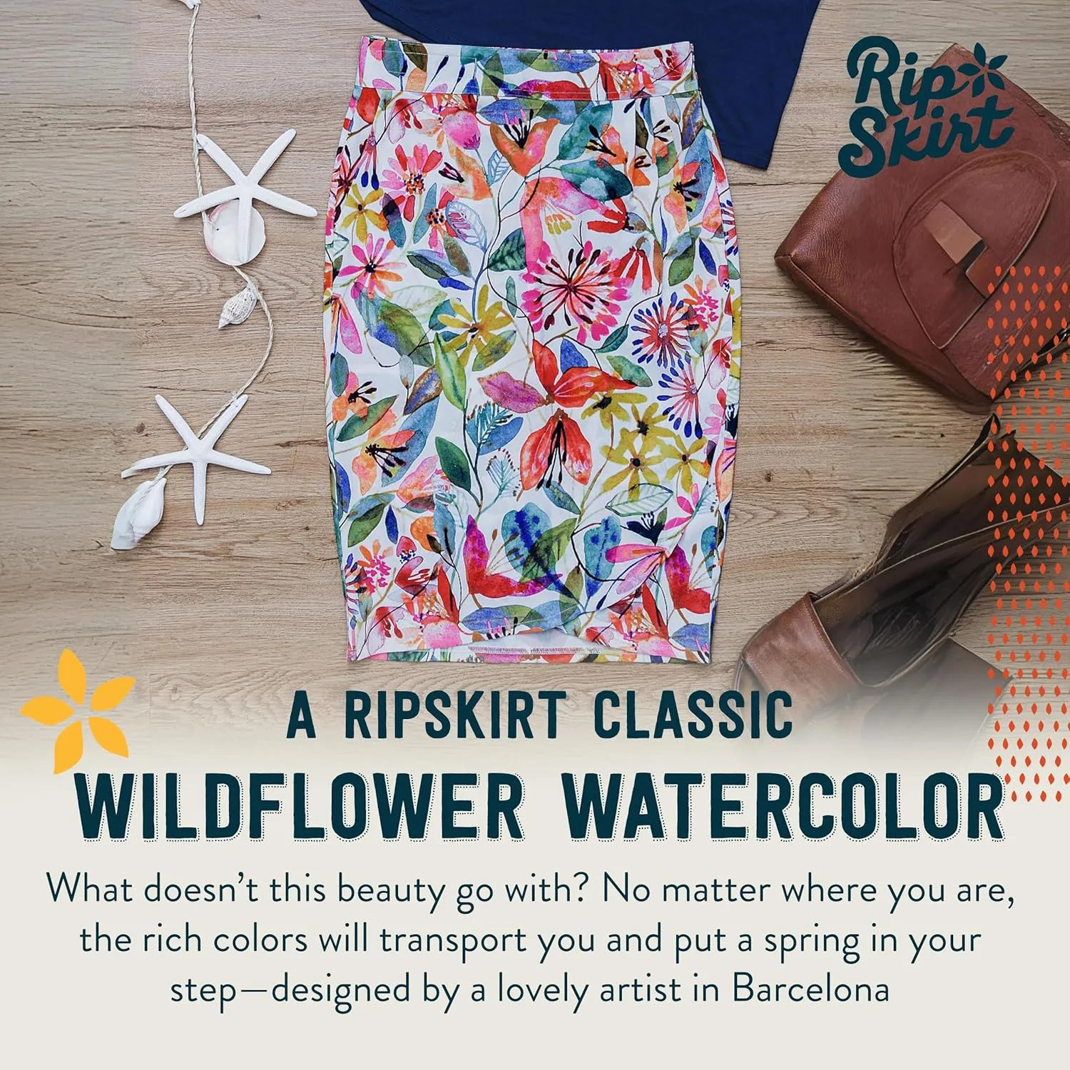 RipSkirt Hawaii Length 3 - Wrap Skirt for Women - Quick Dry Swim Cover-Up for Beach, Travel with Pocket