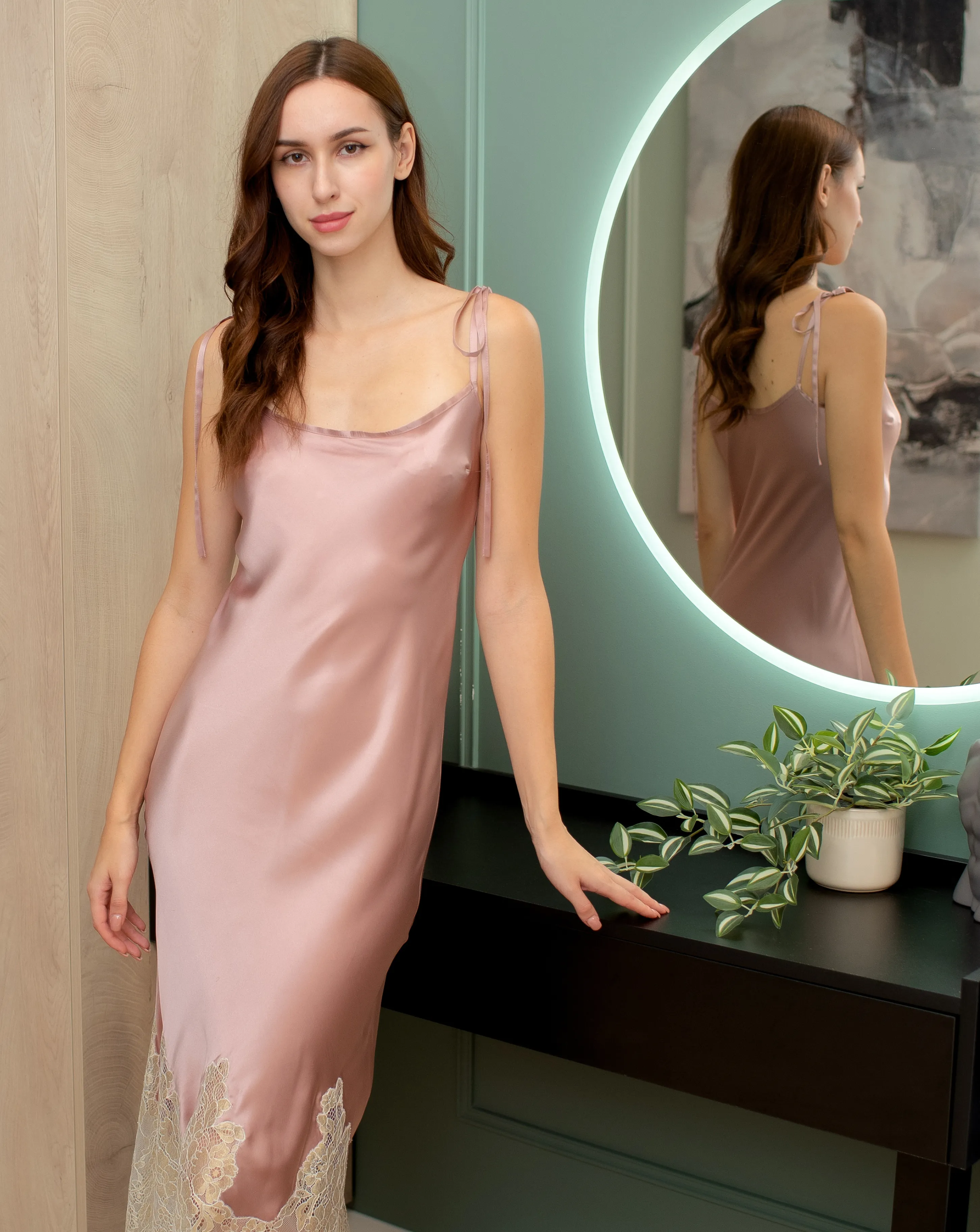 Rosaline Silk Robe and Nightgown Set