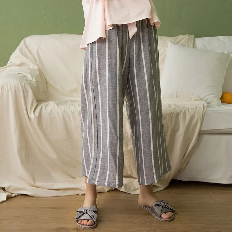Short Sleeved Shorts-Trousers Pajama Set