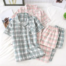 Short Sleeved Trousers Pajama Suit