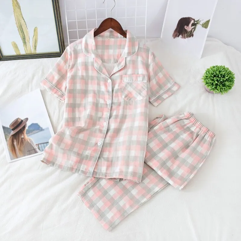 Short Sleeved Trousers Pajama Suit