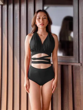 SIGNATURE INFINITY Anggun Convertible High Waist Bikini in Black