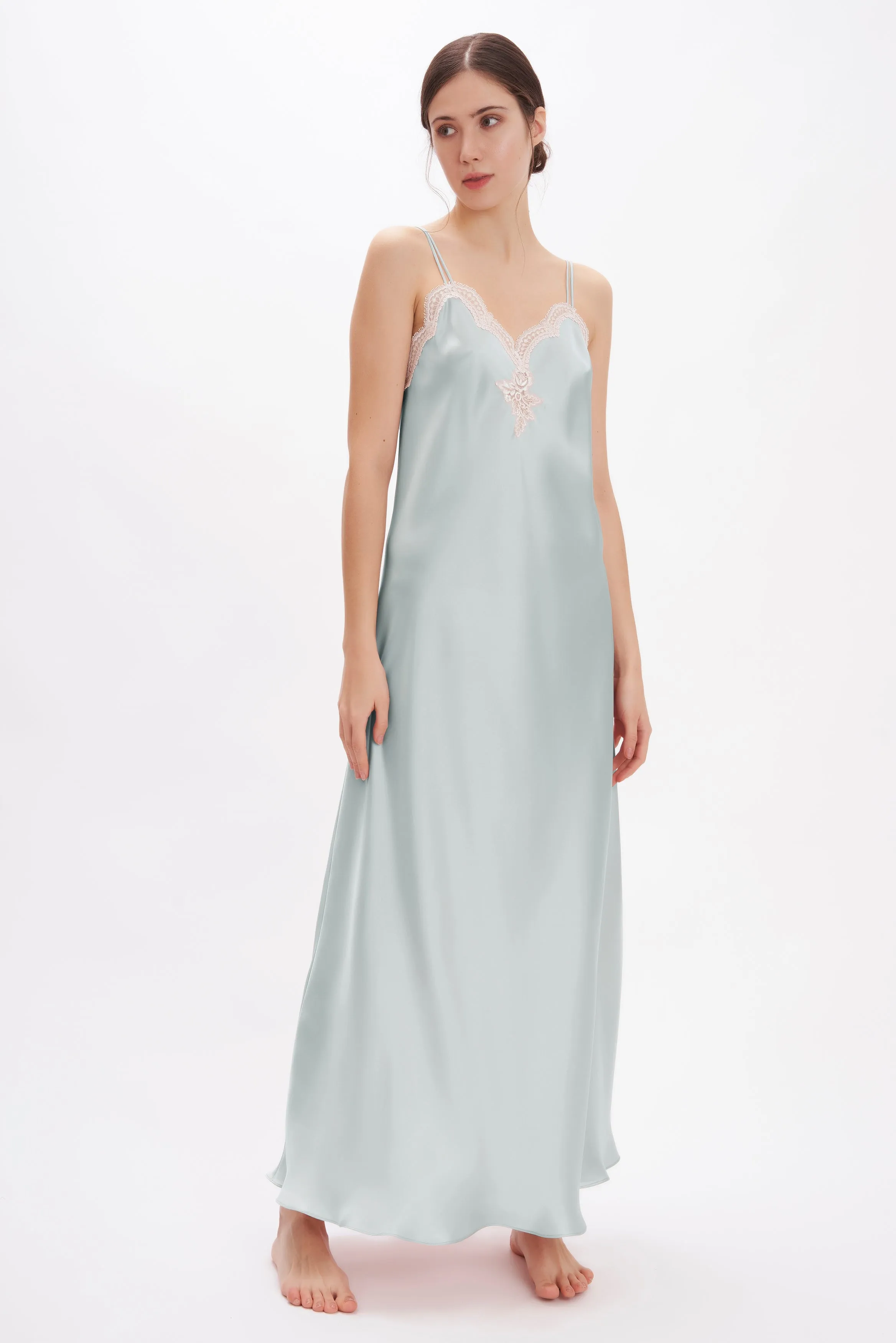 Silk Satin Long Nightgown
