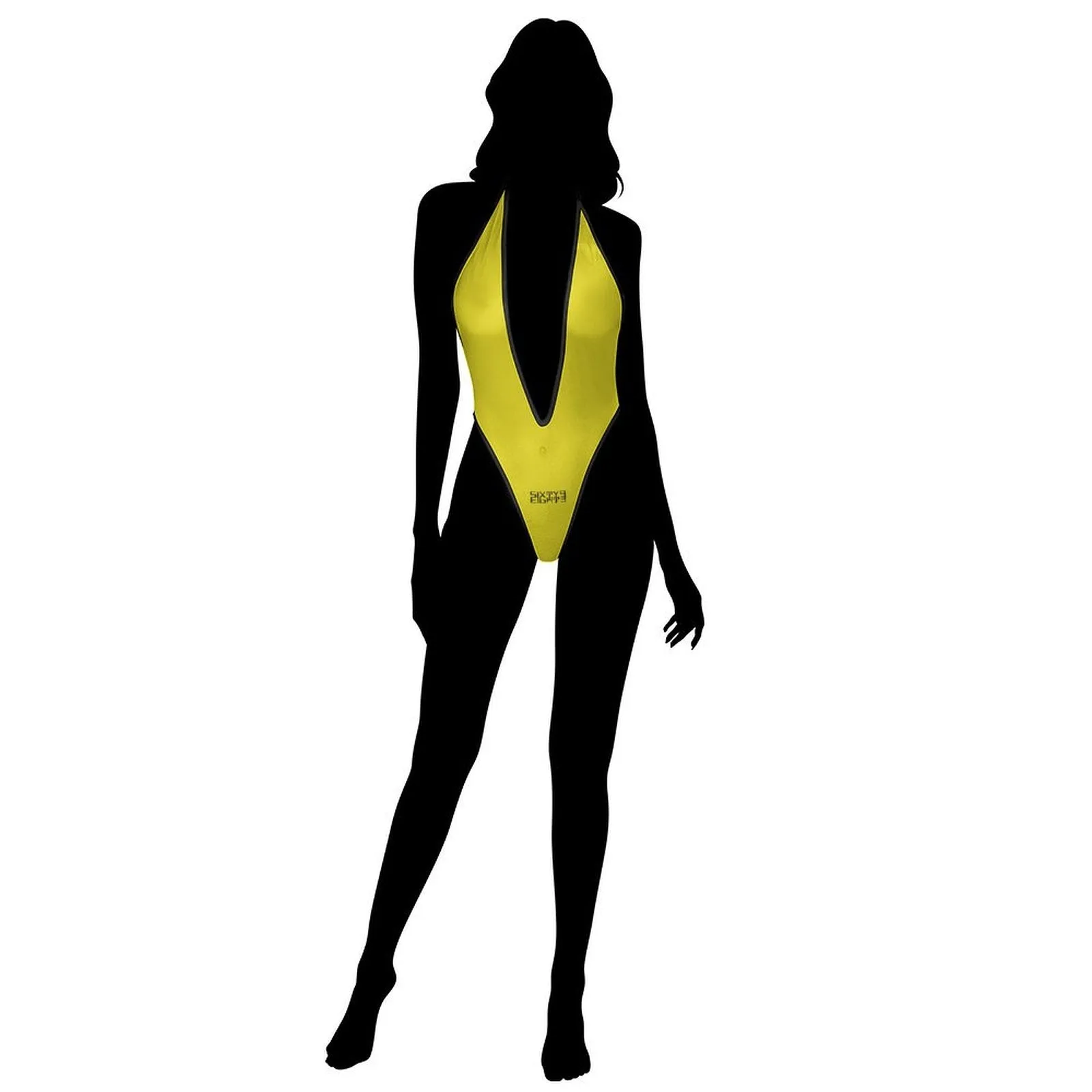 Sixty Eight 93 Logo Black Lemonade Deep-V One Piece