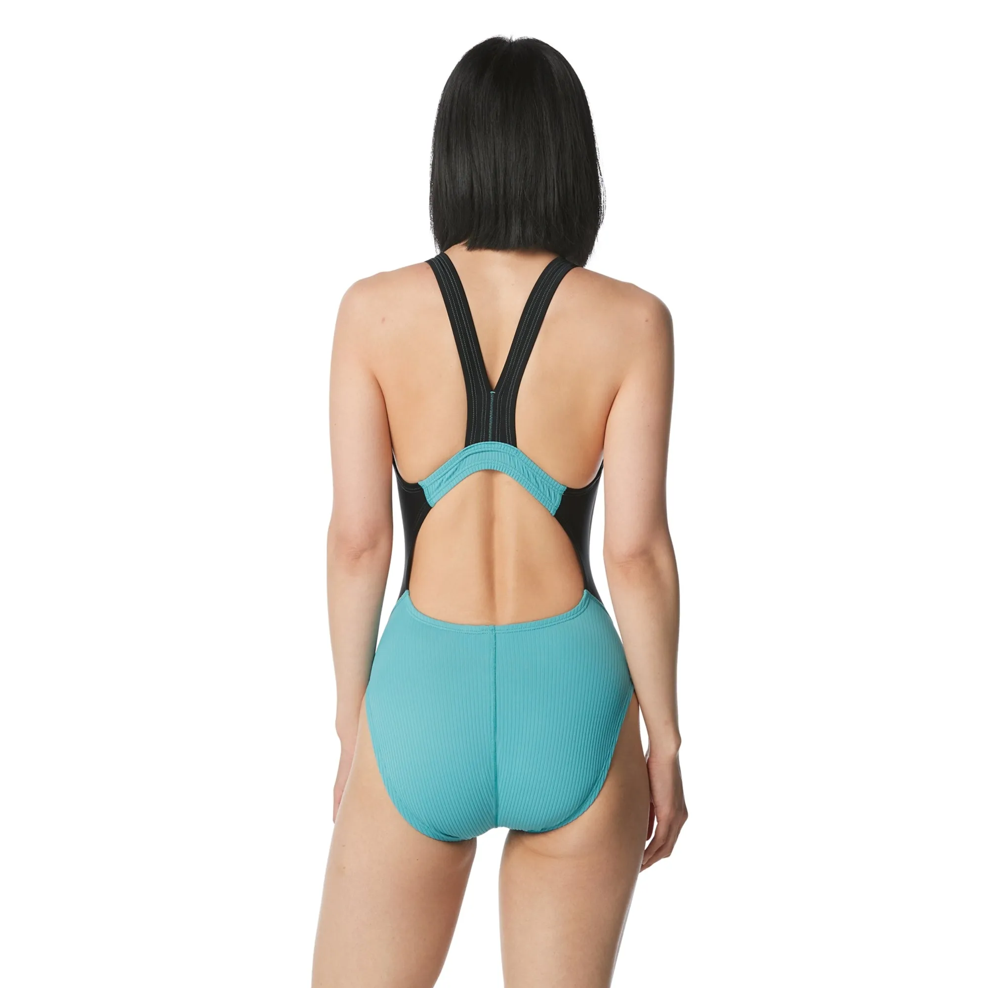 Speedo Women's Ribbed Quantum Fusion Splice One Piece Swimsuit