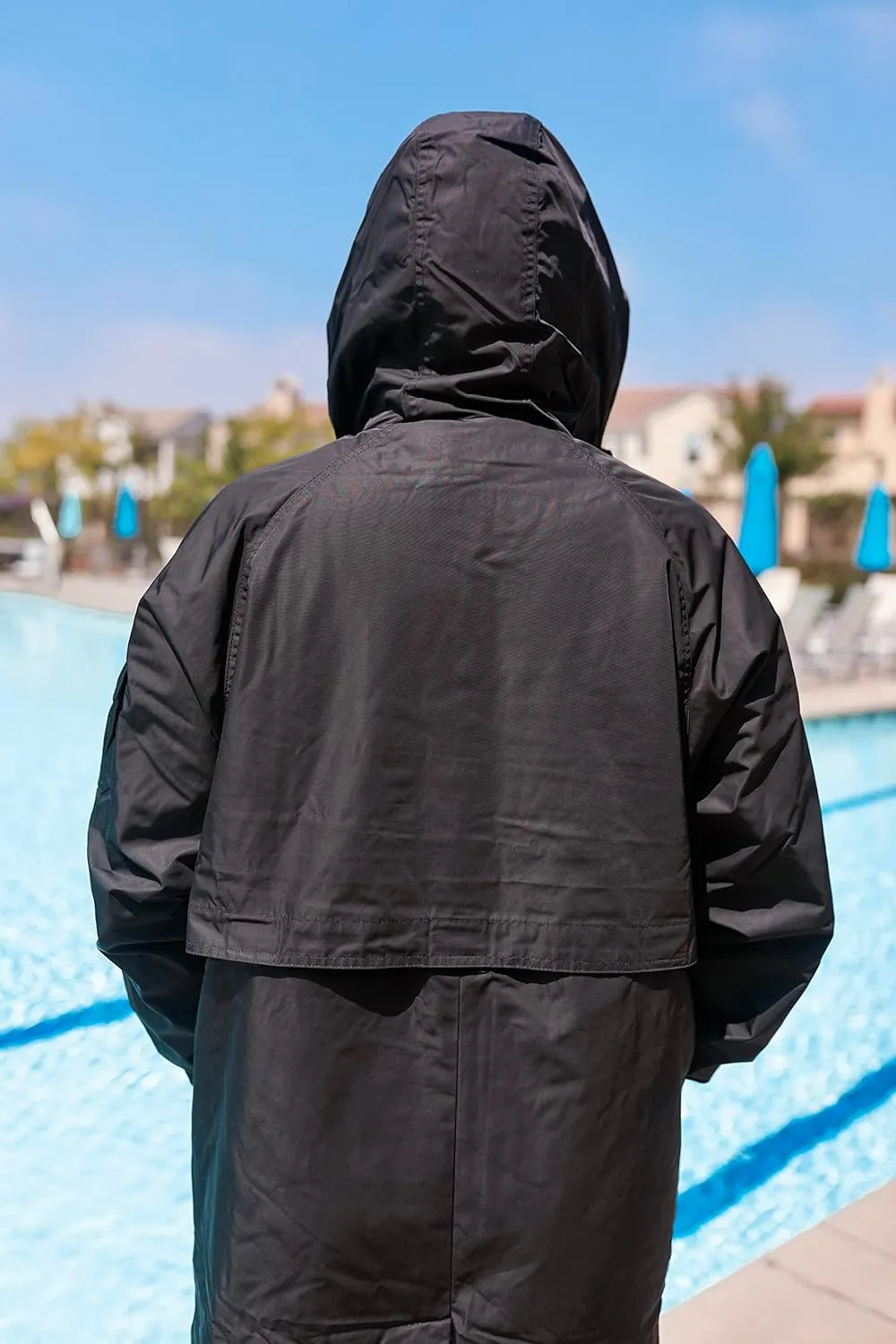 Sporti Unisex Swim Parka with Comfort Plush Fleece Lining, Multi Pocket Zipper - Water Resistant Swim Coats for Women & Men