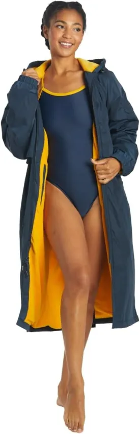 Sporti Unisex Swim Parka with Comfort Plush Fleece Lining, Multi Pocket Zipper - Water Resistant Swim Coats for Women & Men