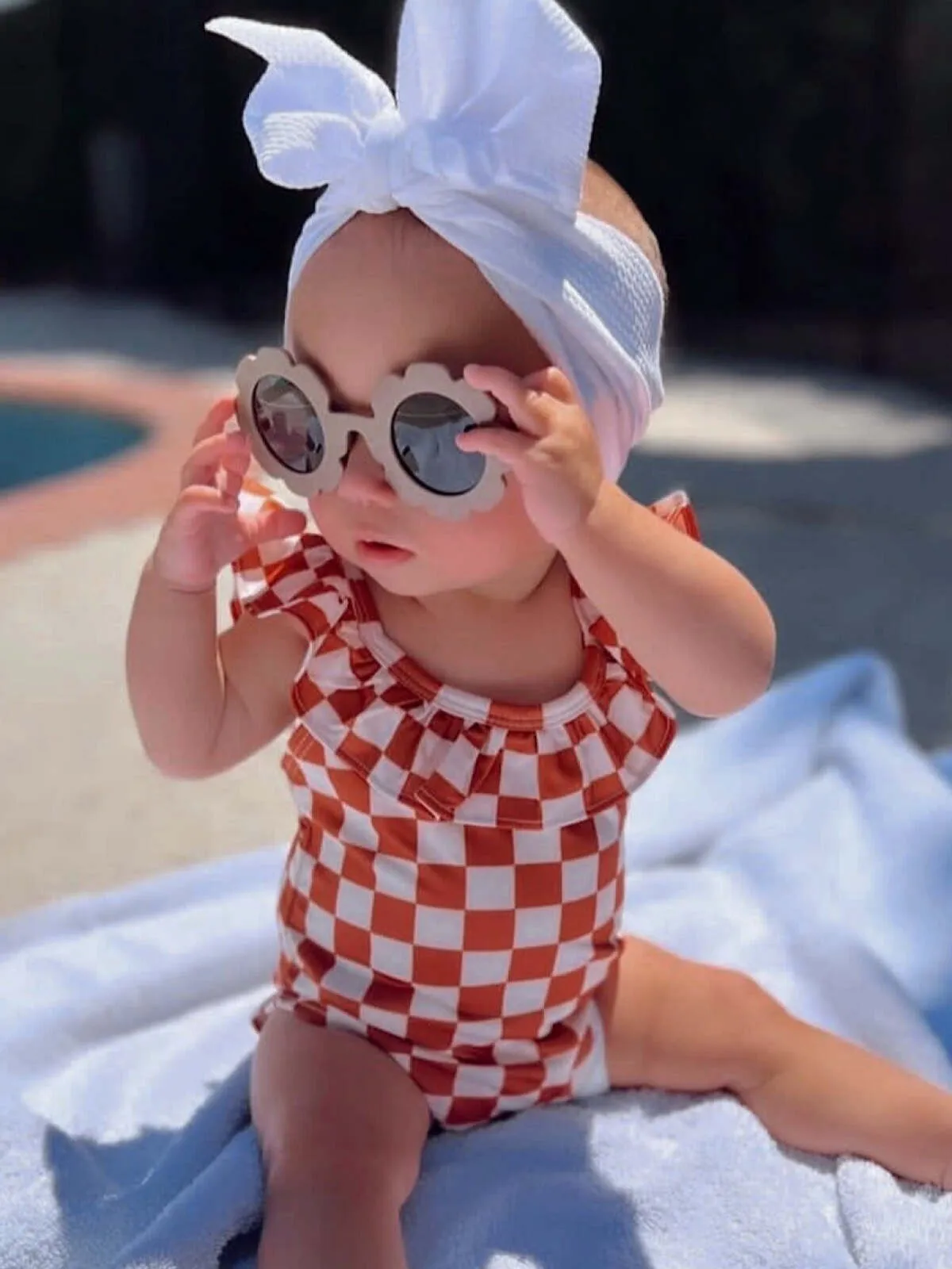Stracciatella Checkerboard / Isla Swimsuit / UPF 50 