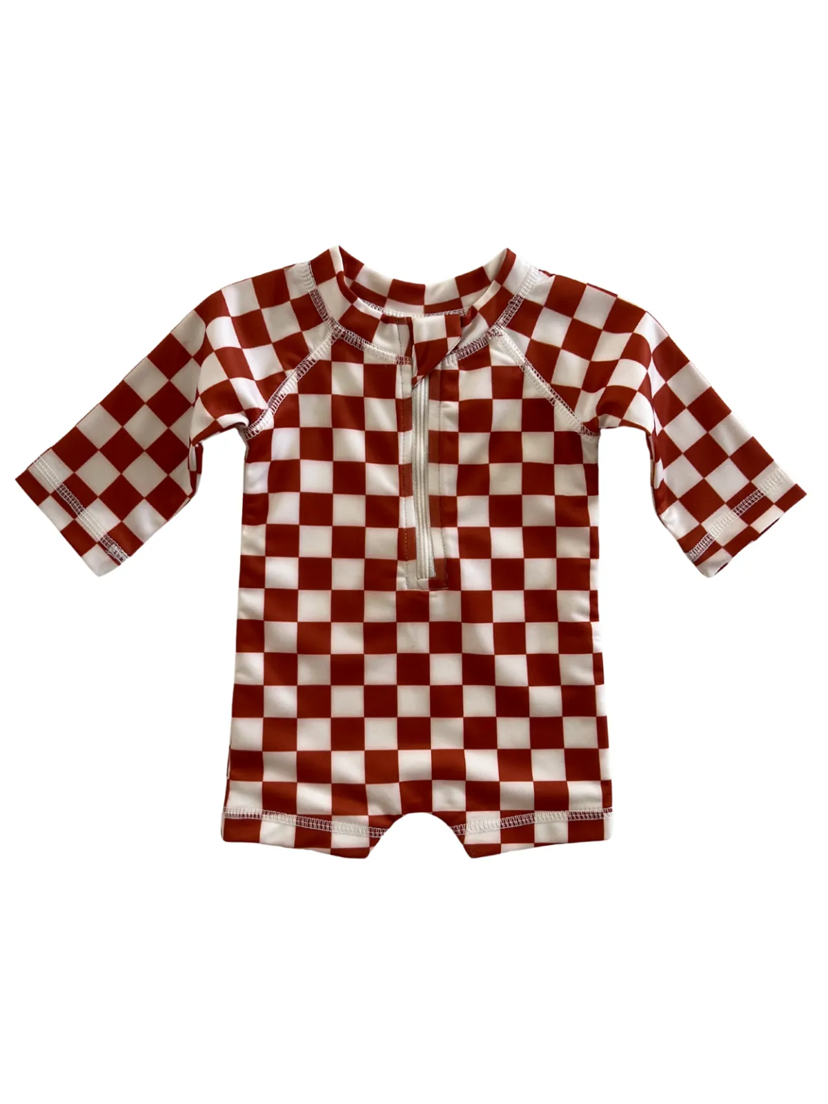 Stracciatella Checkerboard / Sonny Rashguard Swimsuit / UPF 50 