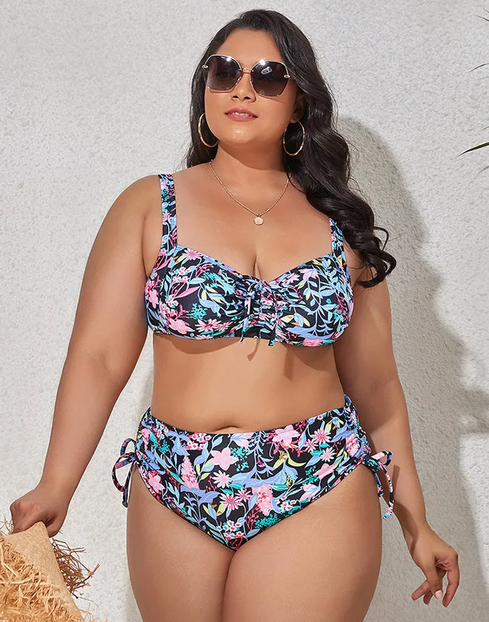 Summervivi-Colorful Print Plus Size Bikini