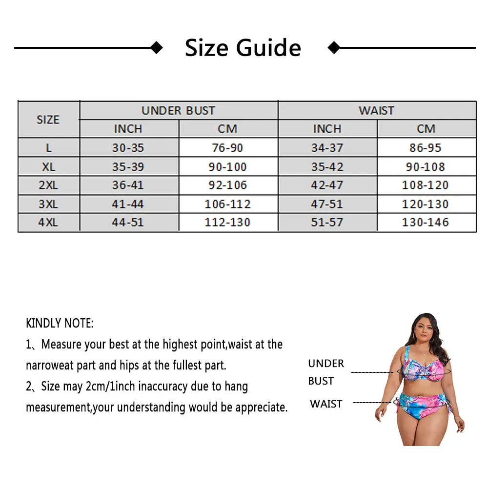 Summervivi-Colorful Print Plus Size Bikini